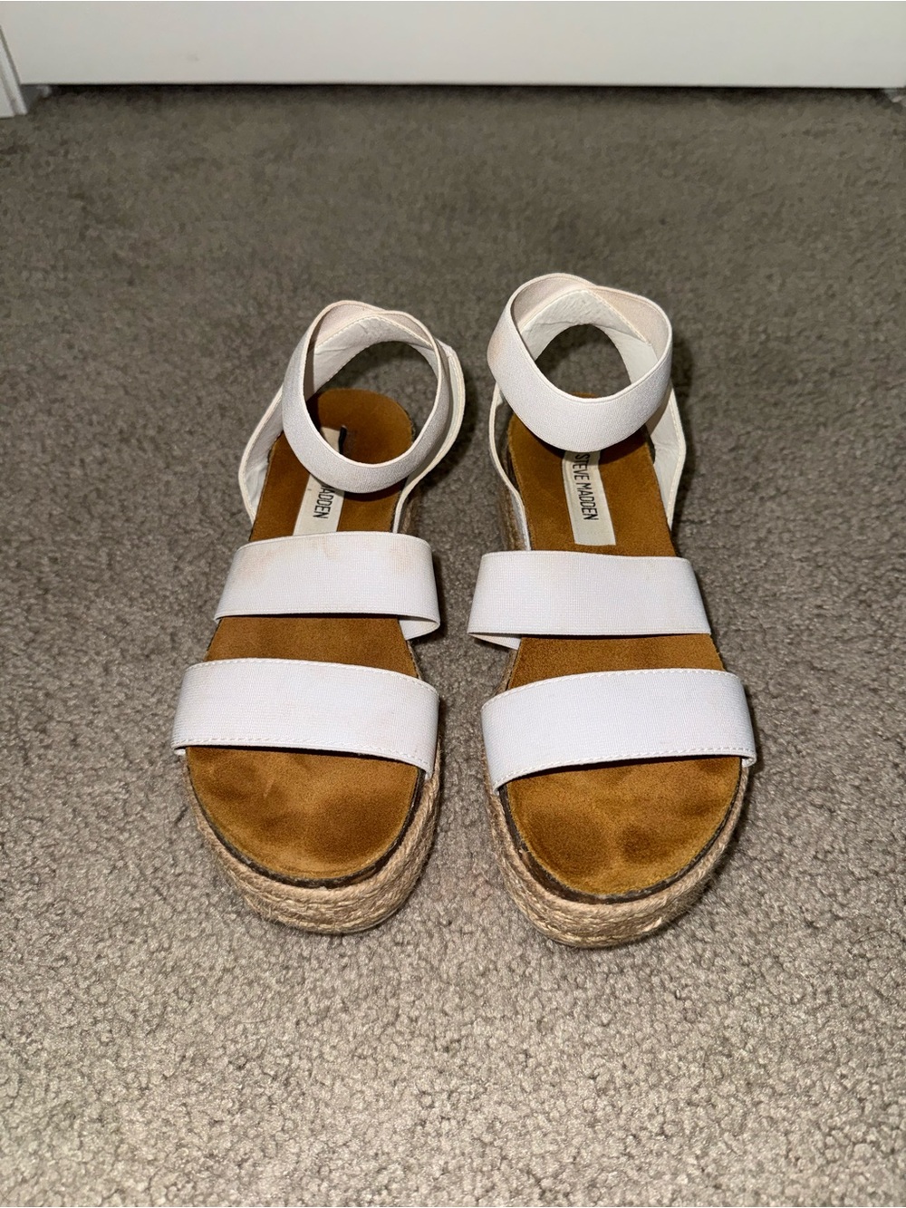 Steve Madden Women’s White Platform Sandals
